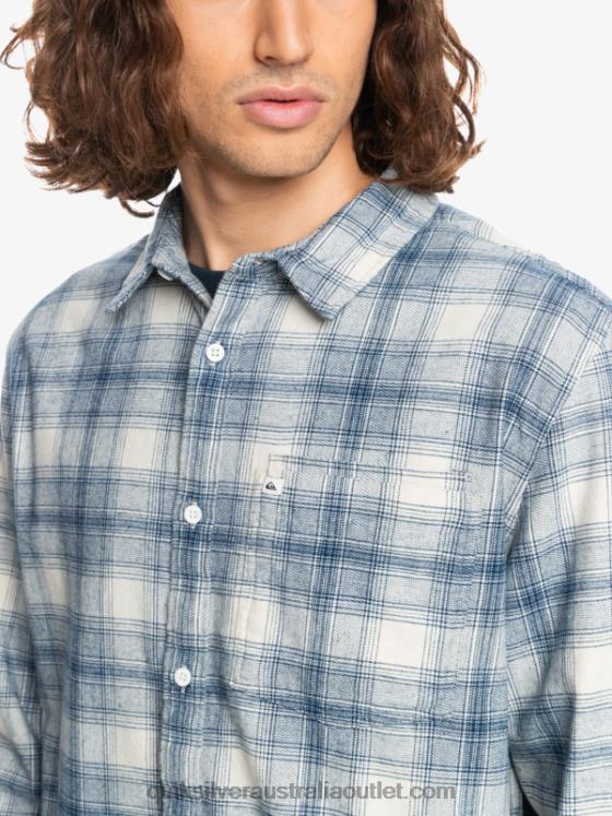 Quiksilver Men Ganaway Stretch Long Sleeve Flannel Shirt H2N4B1768 birch ganaway