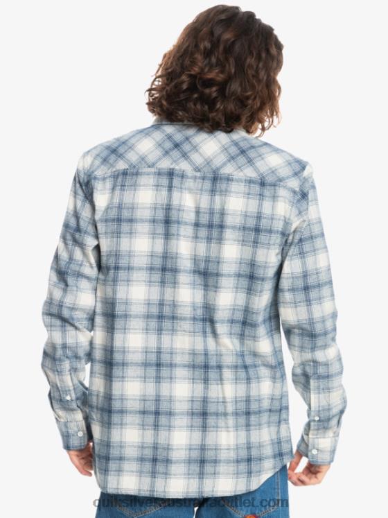 Quiksilver Men Ganaway Stretch Long Sleeve Flannel Shirt H2N4B1768 birch ganaway