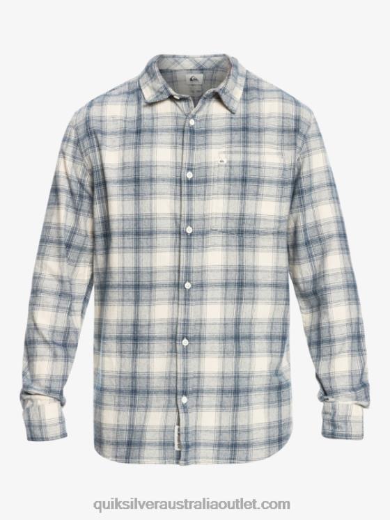 Quiksilver Men Ganaway Stretch Long Sleeve Flannel Shirt H2N4B1768 birch ganaway