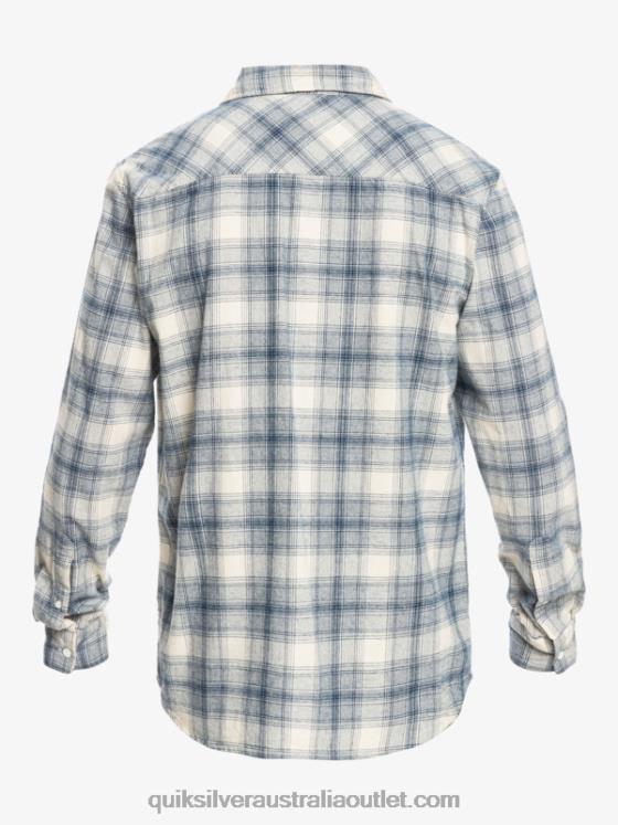 Quiksilver Men Ganaway Stretch Long Sleeve Flannel Shirt H2N4B1768 birch ganaway