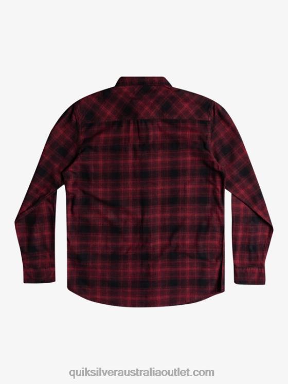 Quiksilver Men Ganaway Stretch Long Sleeve Flannel Shirt H2N4B1769 black ganaway