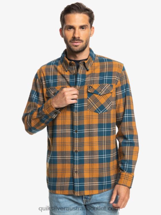 Quiksilver Men Harelaw Stretch Long Sleeve Shirt H2N4B1508 brown sugar harelaw