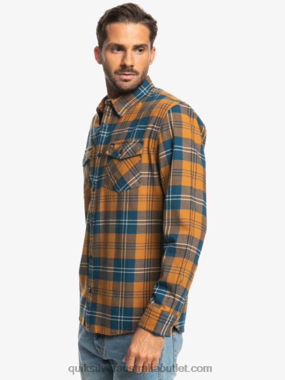 Quiksilver Men Harelaw Stretch Long Sleeve Shirt H2N4B1508 brown sugar harelaw
