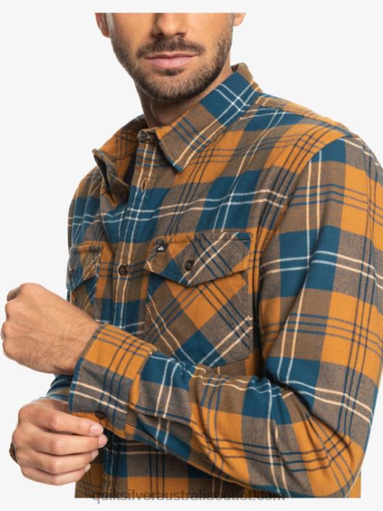 Quiksilver Men Harelaw Stretch Long Sleeve Shirt H2N4B1508 brown sugar harelaw