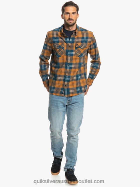 Quiksilver Men Harelaw Stretch Long Sleeve Shirt H2N4B1508 brown sugar harelaw