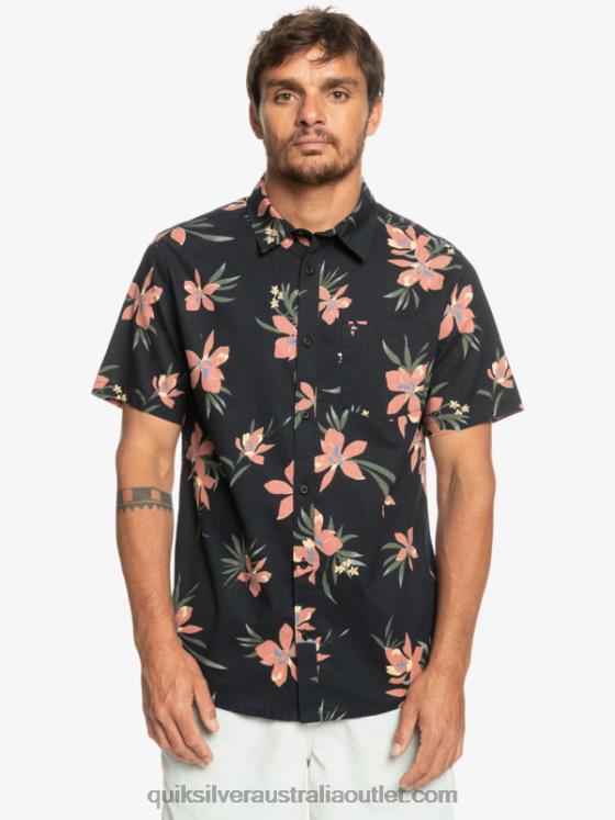 Quiksilver Men Holidazed Short Sleeve Shirt H2N4B1087 black holidazed
