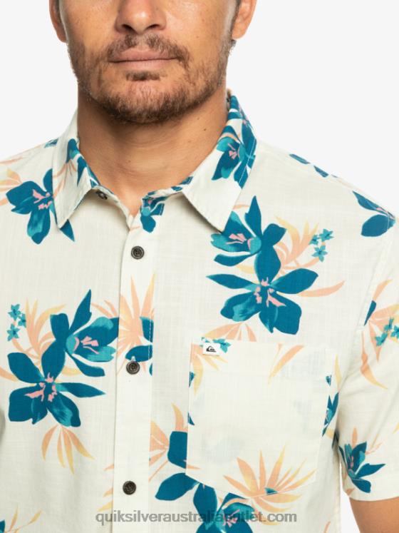 Quiksilver Men Holidazed Short Sleeve Shirt H2N4B1088 birch holidazed