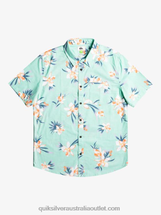 Quiksilver Men Holidazed Short Sleeve Shirt H2N4B1089 beach glass holidazed