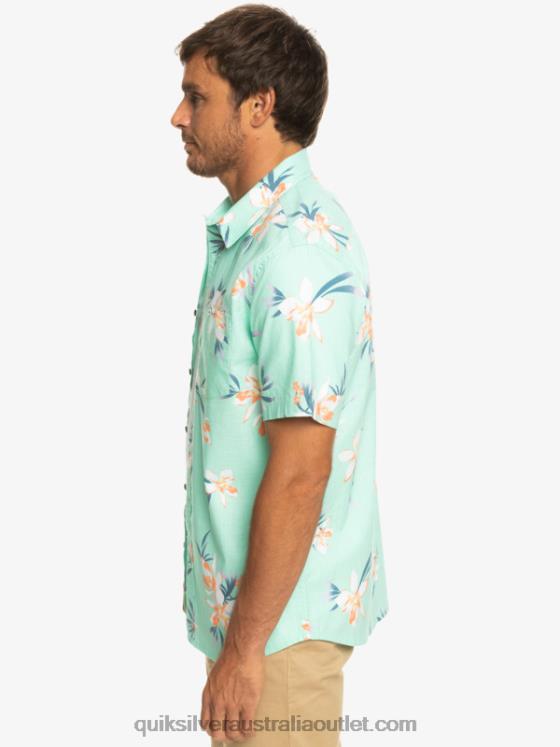 Quiksilver Men Holidazed Short Sleeve Shirt H2N4B1089 beach glass holidazed