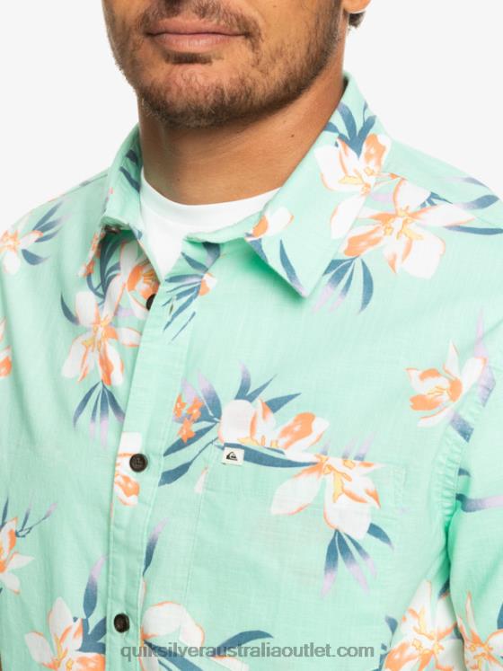 Quiksilver Men Holidazed Short Sleeve Shirt H2N4B1089 beach glass holidazed