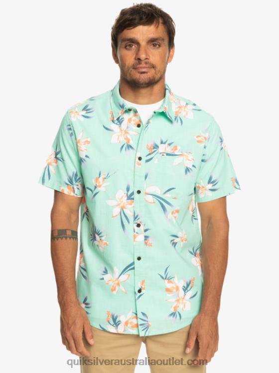 Quiksilver Men Holidazed Short Sleeve Shirt H2N4B1089 beach glass holidazed