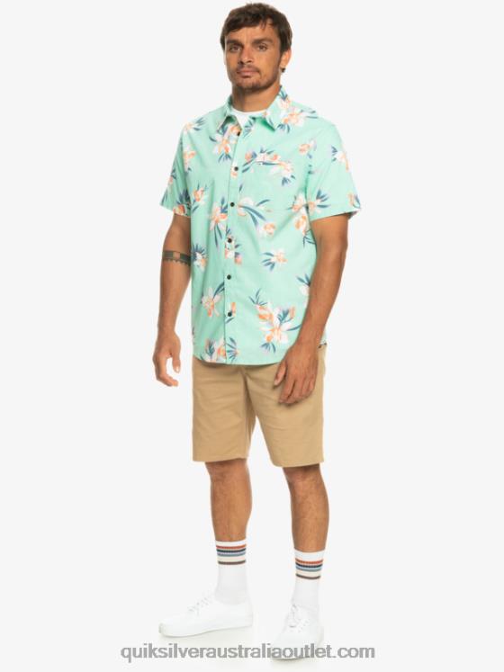 Quiksilver Men Holidazed Short Sleeve Shirt H2N4B1089 beach glass holidazed