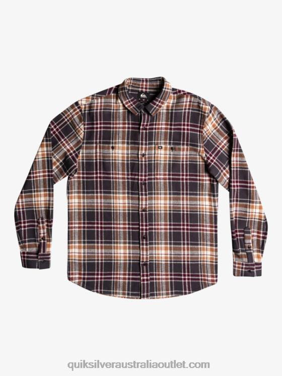 Quiksilver Men Intrepide Explorer Long Sleeve Flannel Shirt H2N4B1771 phantom intrepid