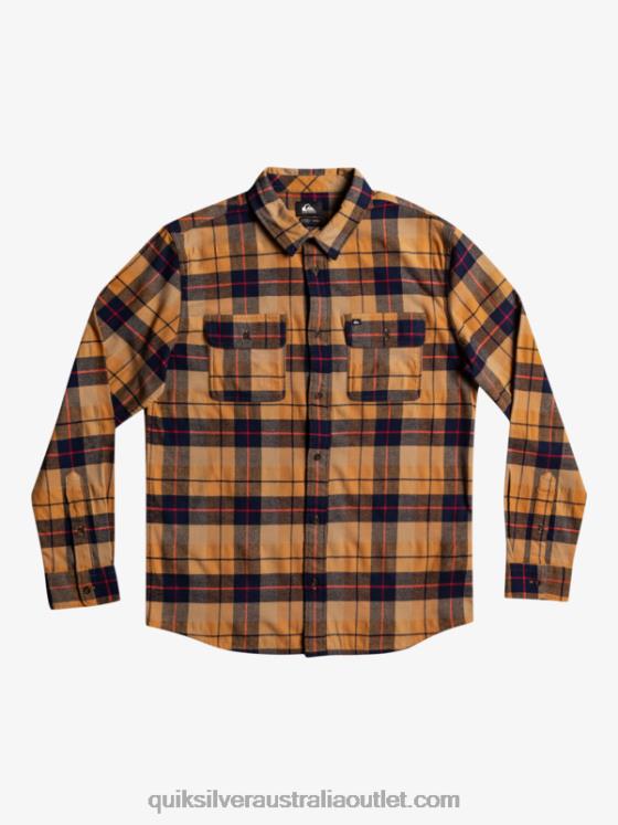 Quiksilver Men Kinsale Stretch Long Sleeve Shirt H2N4B1506 brown sugar kinsale