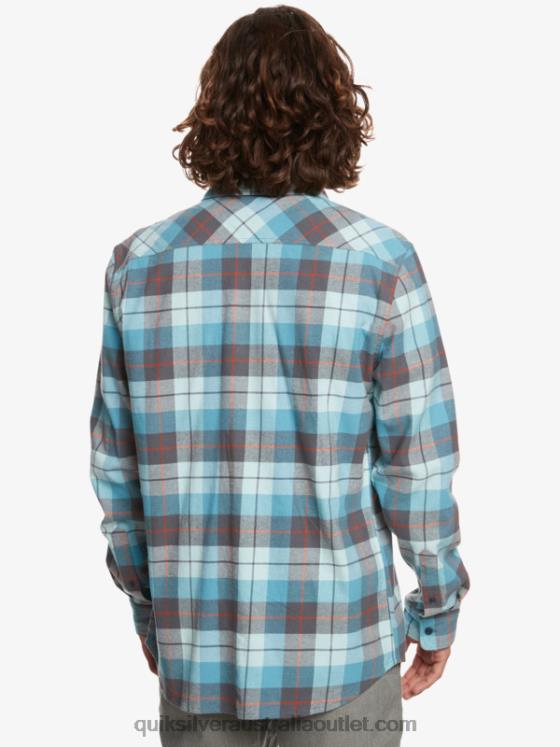 Quiksilver Men Kinsale Stretch Long Sleeve Shirt H2N4B1507 iced aqua kinsale