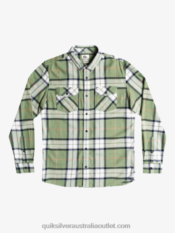 Quiksilver Men Linden Stretch Long Sleeve Flannel Shirt H2N4B1427 loden frost linden stretch