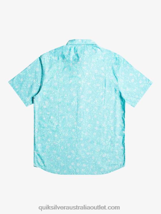 Quiksilver Men Mellow Fuzz Short Sleeve Shirt H2N4B1230 sky blue mellow fuzz