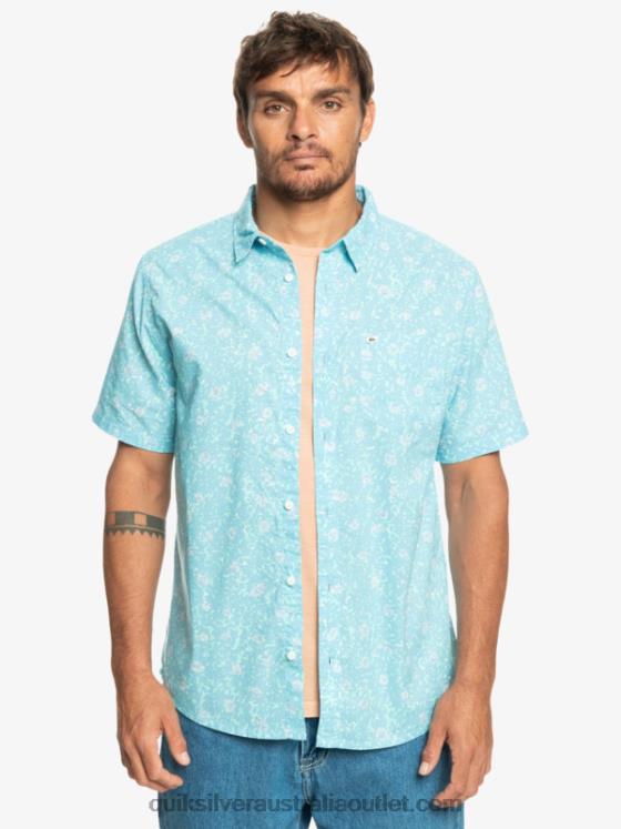 Quiksilver Men Mellow Fuzz Short Sleeve Shirt H2N4B1230 sky blue mellow fuzz