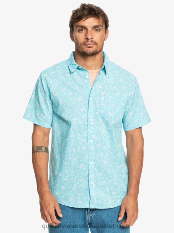 Quiksilver Men Mellow Fuzz Short Sleeve Shirt H2N4B1230 sky blue mellow fuzz