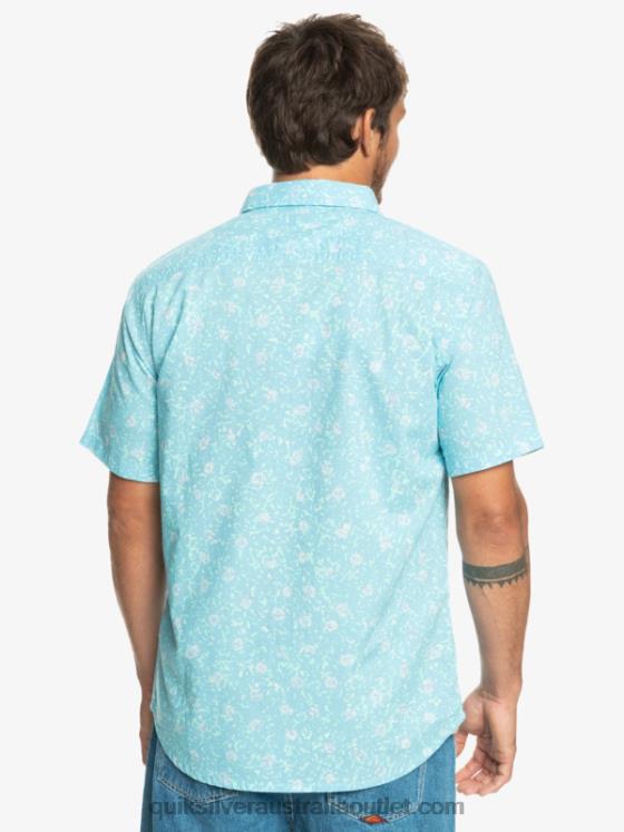 Quiksilver Men Mellow Fuzz Short Sleeve Shirt H2N4B1230 sky blue mellow fuzz