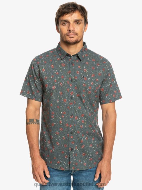 Quiksilver Men Mellow Fuzz Short Sleeve Shirt H2N4B1231 dark slate mellow fuzz