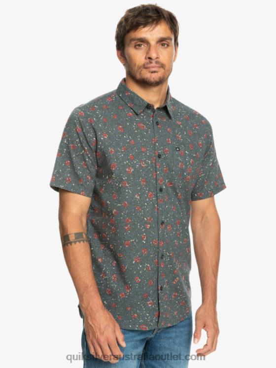 Quiksilver Men Mellow Fuzz Short Sleeve Shirt H2N4B1231 dark slate mellow fuzz
