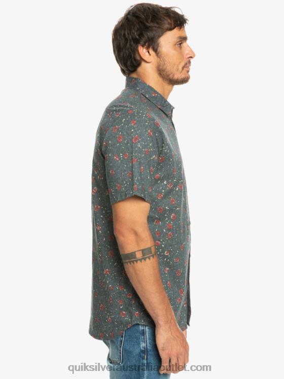 Quiksilver Men Mellow Fuzz Short Sleeve Shirt H2N4B1231 dark slate mellow fuzz