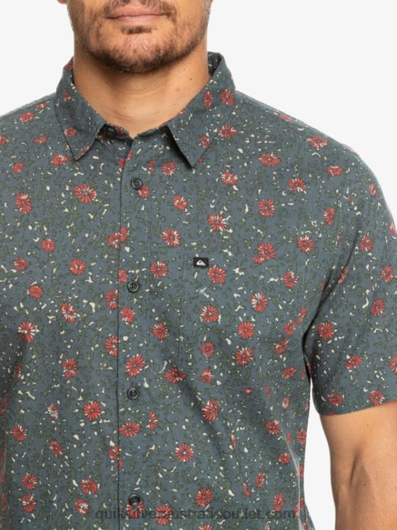 Quiksilver Men Mellow Fuzz Short Sleeve Shirt H2N4B1231 dark slate mellow fuzz