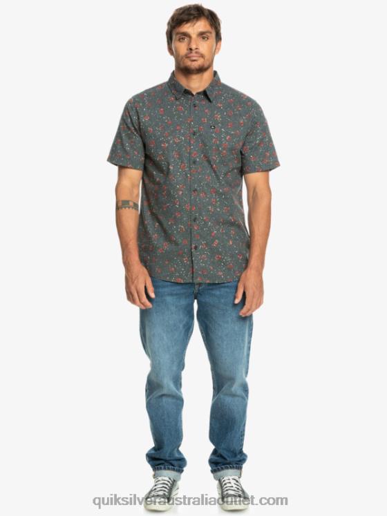 Quiksilver Men Mellow Fuzz Short Sleeve Shirt H2N4B1231 dark slate mellow fuzz