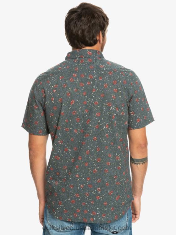 Quiksilver Men Mellow Fuzz Short Sleeve Shirt H2N4B1231 dark slate mellow fuzz