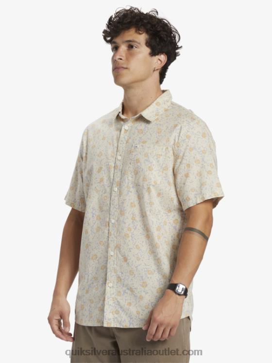 Quiksilver Men Mellow Fuzz Short Sleeve Shirt H2N4B1232 birch mellow fuzz