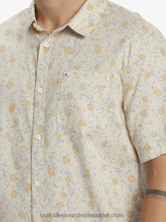 Quiksilver Men Mellow Fuzz Short Sleeve Shirt H2N4B1232 birch mellow fuzz