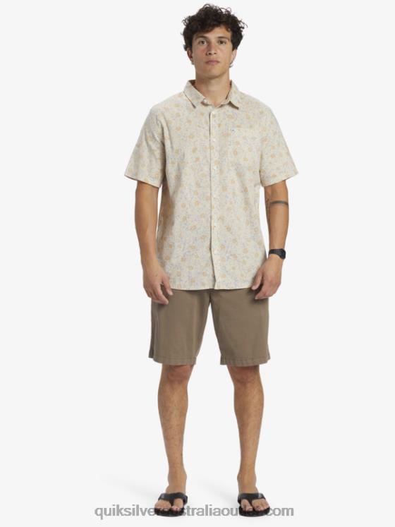 Quiksilver Men Mellow Fuzz Short Sleeve Shirt H2N4B1232 birch mellow fuzz