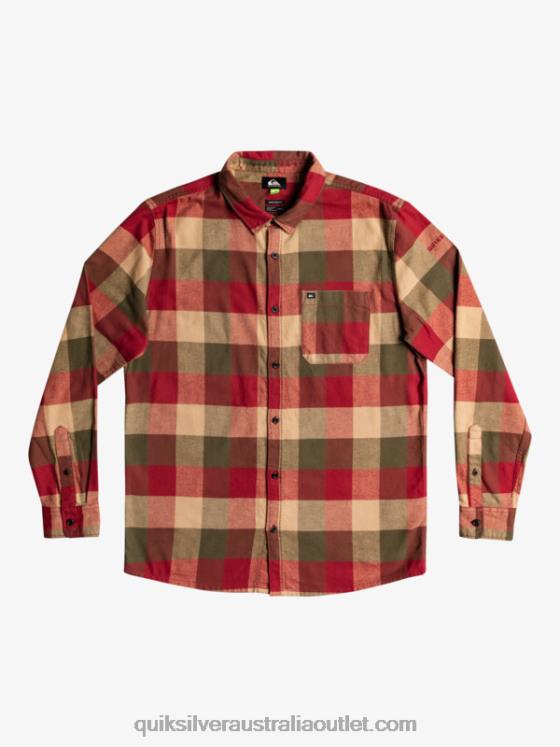 Quiksilver Men Motherfly Long Sleeve Flannel Shirt H2N4B1571 ruby wine motherfly