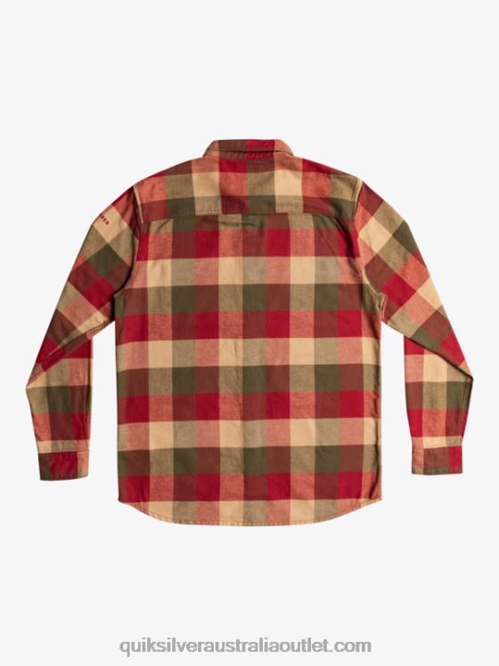Quiksilver Men Motherfly Long Sleeve Flannel Shirt H2N4B1571 ruby wine motherfly