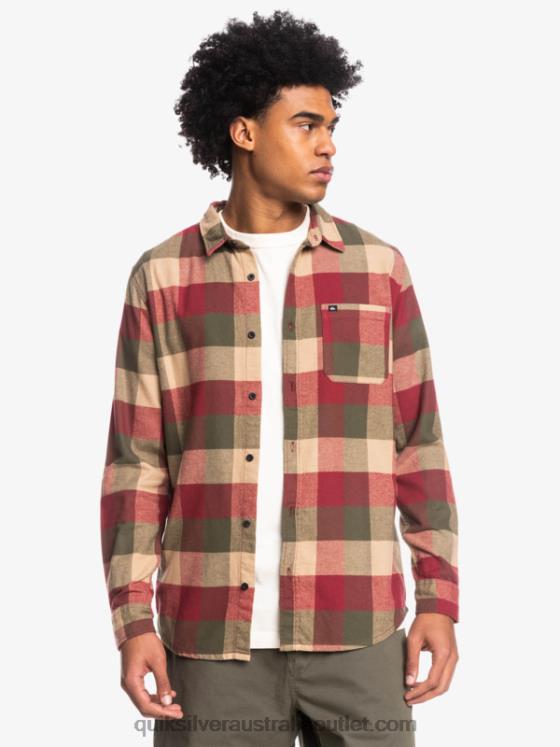 Quiksilver Men Motherfly Long Sleeve Flannel Shirt H2N4B1571 ruby wine motherfly