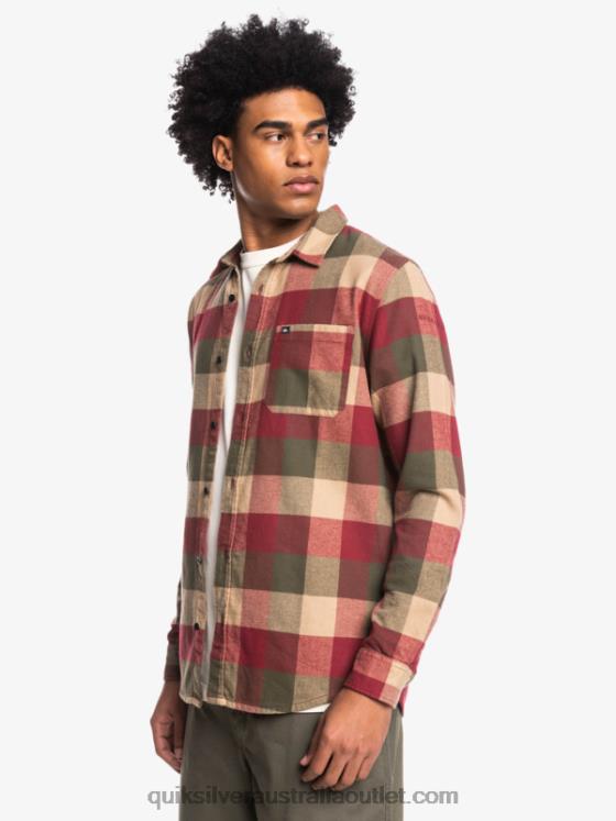 Quiksilver Men Motherfly Long Sleeve Flannel Shirt H2N4B1571 ruby wine motherfly