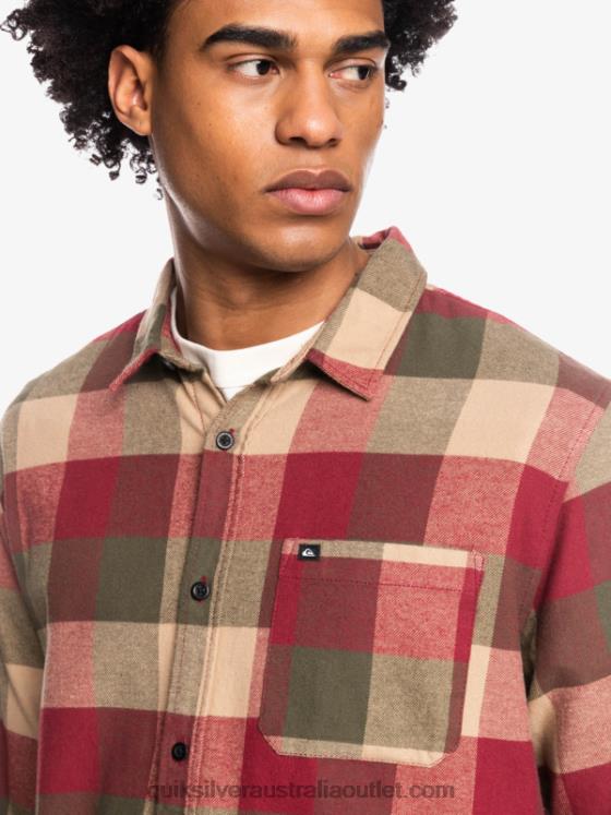 Quiksilver Men Motherfly Long Sleeve Flannel Shirt H2N4B1571 ruby wine motherfly