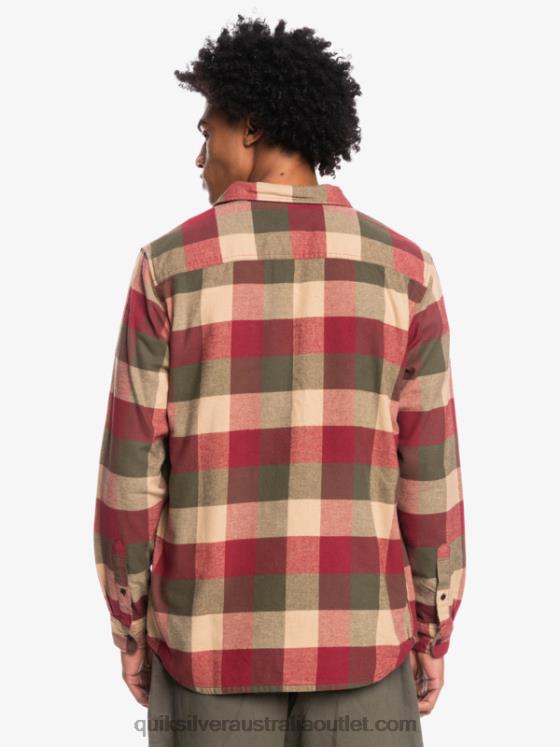 Quiksilver Men Motherfly Long Sleeve Flannel Shirt H2N4B1571 ruby wine motherfly
