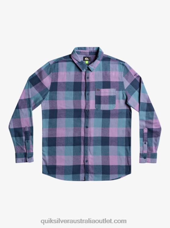 Quiksilver Men Motherfly Long Sleeve Flannel Shirt H2N4B1572 insignia blue motherfly