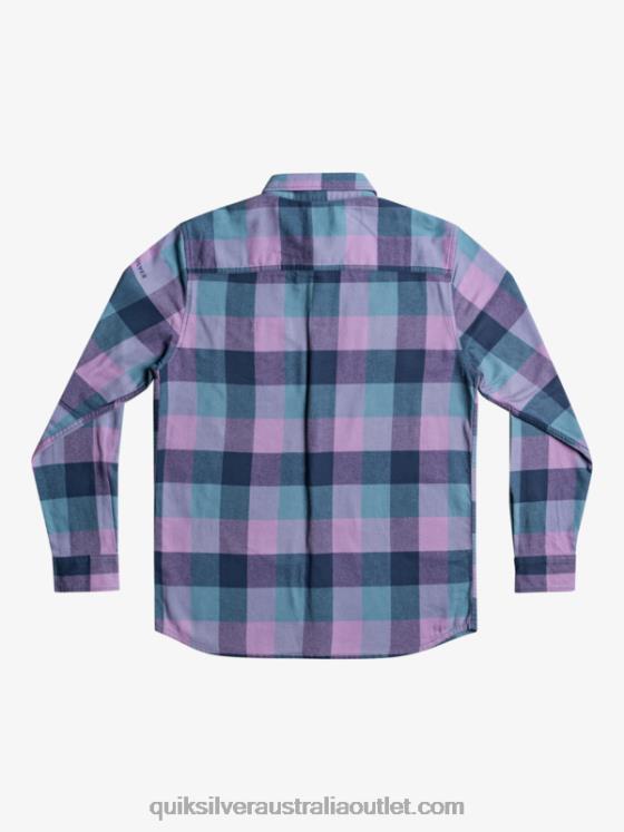 Quiksilver Men Motherfly Long Sleeve Flannel Shirt H2N4B1572 insignia blue motherfly