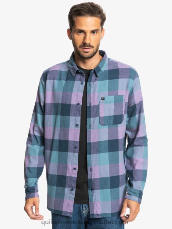 Quiksilver Men Motherfly Long Sleeve Flannel Shirt H2N4B1572 insignia blue motherfly