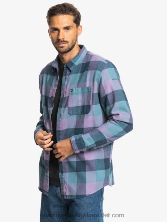 Quiksilver Men Motherfly Long Sleeve Flannel Shirt H2N4B1572 insignia blue motherfly