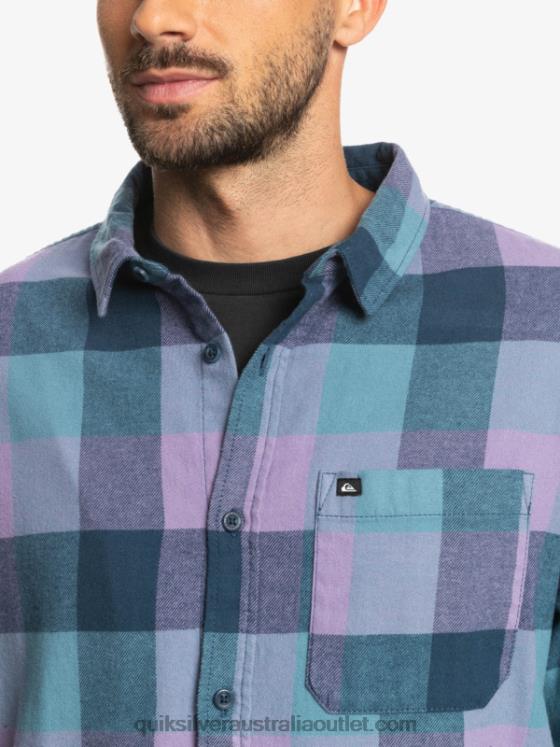 Quiksilver Men Motherfly Long Sleeve Flannel Shirt H2N4B1572 insignia blue motherfly