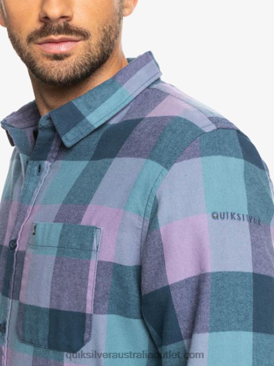 Quiksilver Men Motherfly Long Sleeve Flannel Shirt H2N4B1572 insignia blue motherfly