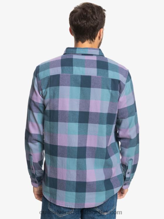 Quiksilver Men Motherfly Long Sleeve Flannel Shirt H2N4B1572 insignia blue motherfly