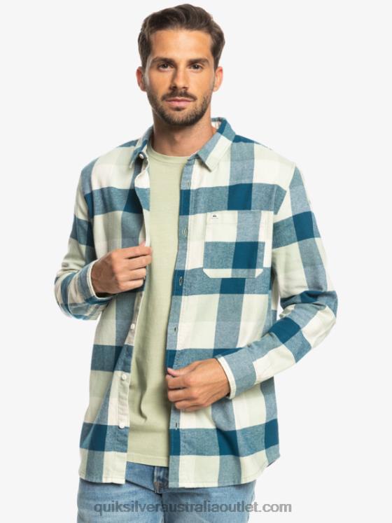 Quiksilver Men Motherfly Long Sleeve Flannel Shirt H2N4B1573 desert sage motherfly