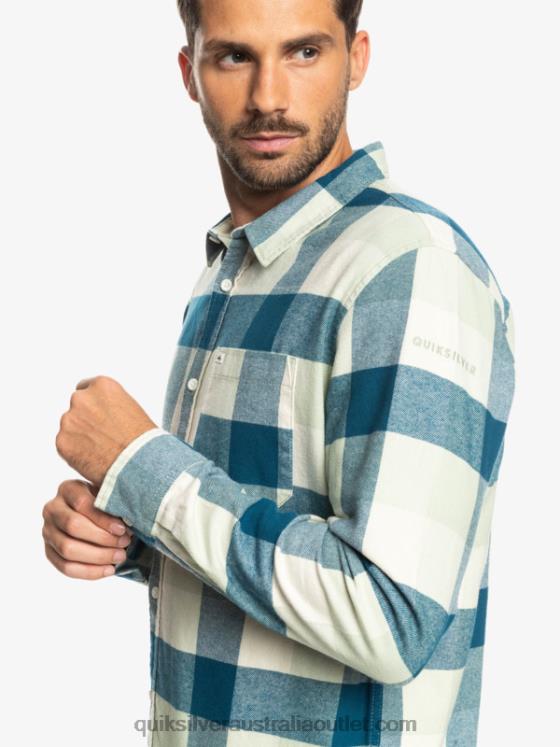 Quiksilver Men Motherfly Long Sleeve Flannel Shirt H2N4B1573 desert sage motherfly