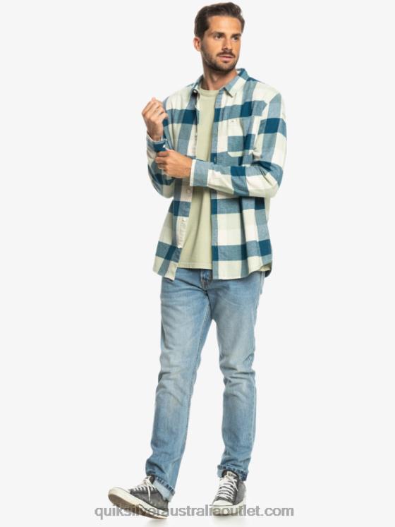 Quiksilver Men Motherfly Long Sleeve Flannel Shirt H2N4B1573 desert sage motherfly