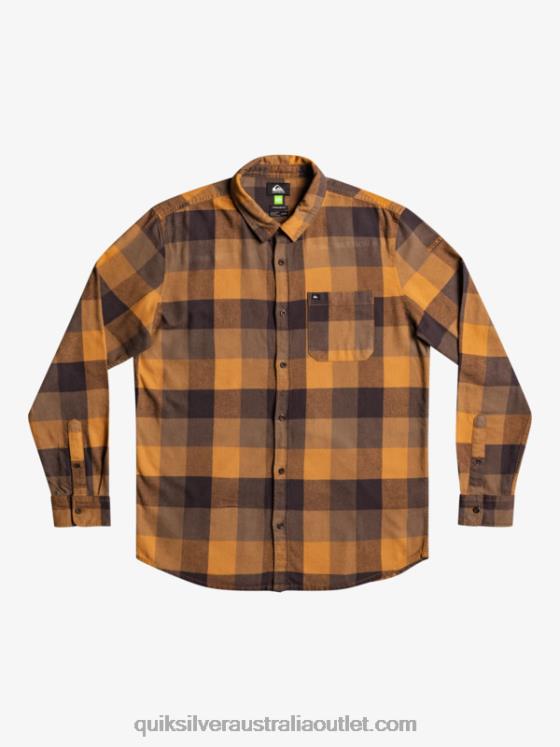 Quiksilver Men Motherfly Long Sleeve Flannel Shirt H2N4B1574 brown sugar motherfly